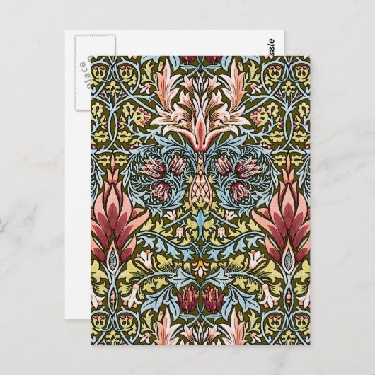 William Morris Snakeshead Floral Pattern Briefkaart (Voorkant / Achterkant)