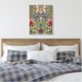 William Morris Snakeshead Floral Pattern Canvas Afdruk (Insitu (Slaapkamer))