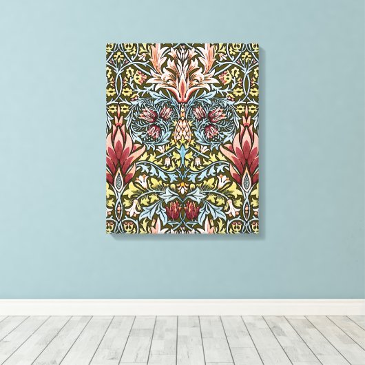 William Morris Snakeshead Floral Pattern Canvas Afdruk (Insitu (Houten vloer))
