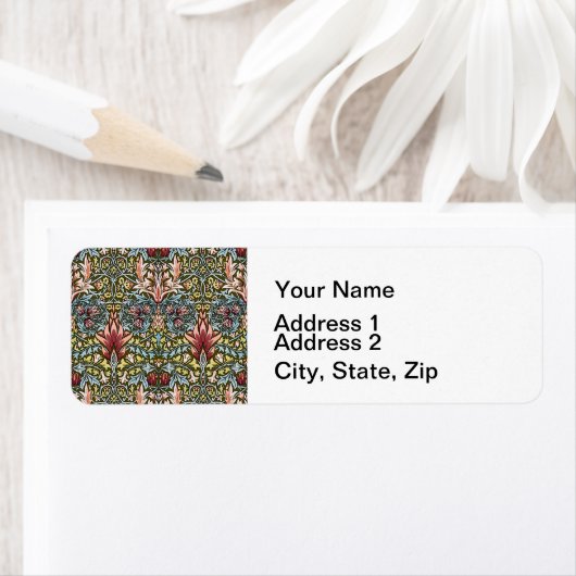 William Morris Snakeshead Floral Pattern Etiket (Insitu)