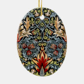 William Morris Snakeshead Floral Pattern Keramisch Ornament (Achterkant)