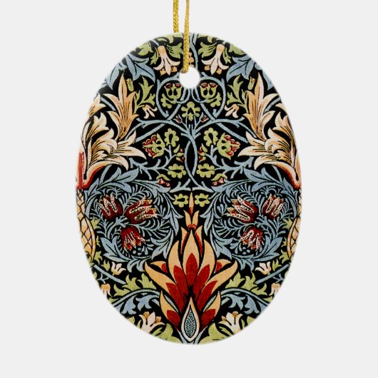 William Morris Snakeshead Floral Pattern Keramisch Ornament (Achterkant)