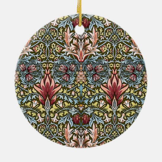 William Morris Snakeshead Floral Pattern Keramisch Ornament (Achterkant)