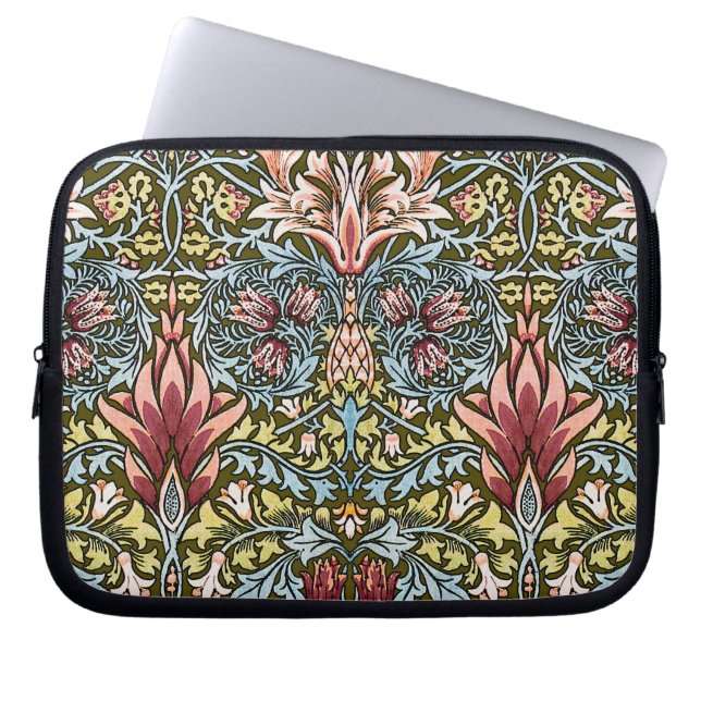 William Morris Snakeshead Floral Pattern Laptop Sleeve (Voorkant)