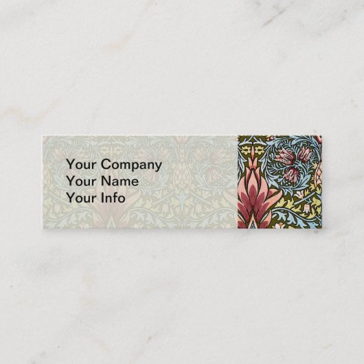 William Morris Snakeshead Floral Pattern Mini Visitekaartje (Voorkant)
