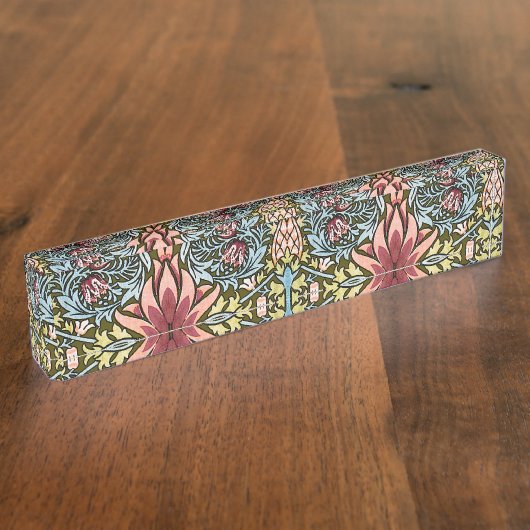 William Morris Snakeshead Floral Pattern Naambordje (Zijkant)