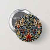 William Morris Snakeshead Floral Pattern Ronde Button 5,7 Cm (Voorkant /achterkant)