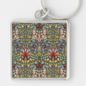 William Morris Snakeshead Floral Pattern Sleutelhanger (Voorkant)