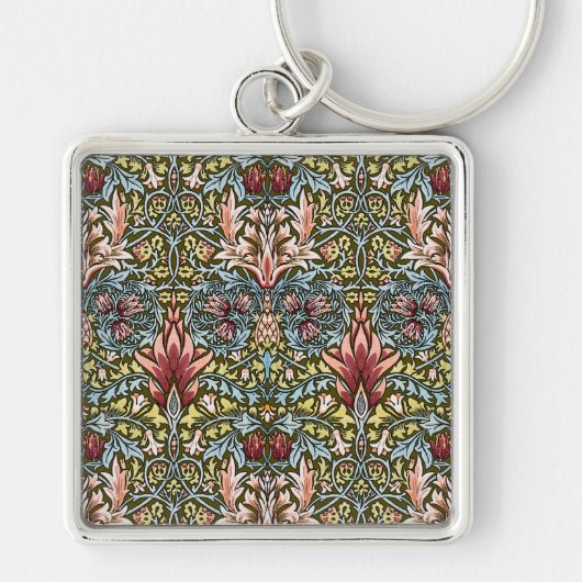 William Morris Snakeshead Floral Pattern Sleutelhanger (Voorkant)