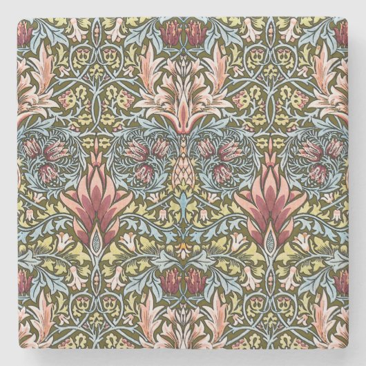 William Morris Snakeshead Floral Pattern Stenen Onderzetter (Voorkant)