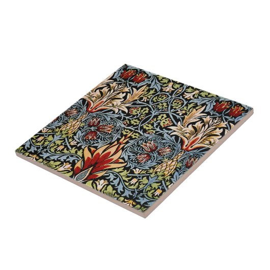 William Morris Snakeshead Floral Pattern Tegeltje (Zijkant)