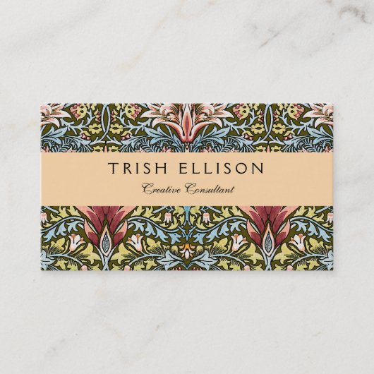 William Morris Snakeshead Floral Pattern Visitekaartje (Voorkant)