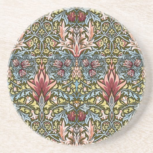 William Morris Snakeshead Floral Pattern Zandsteen Onderzetter (Voorkant)