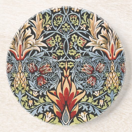 William Morris Snakeshead Floral Pattern Zandsteen Onderzetter (Voorkant)