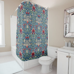 William Morris Snakeshead Fritillary Floral Design Douchegordijn
