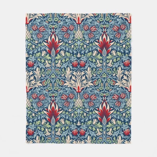 William Morris Snakeshead Fritillary Floral Design Fleece Deken (Voorkant)