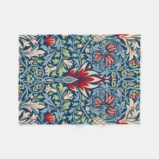 William Morris Snakeshead Fritillary Floral Design Fleece Deken (Voorkant (Horizontaal))