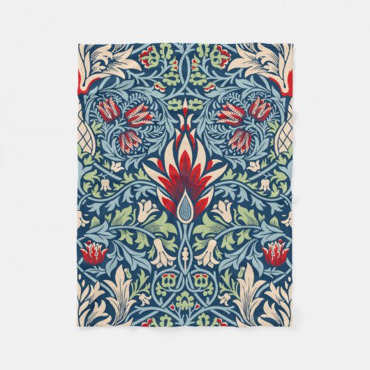 William Morris Snakeshead Fritillary Floral Design Fleece Deken (Voorkant)