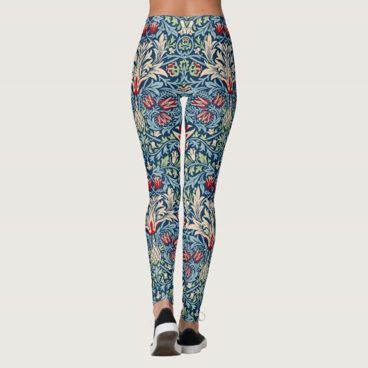 William Morris Snakeshead Fritillary Floral Design Leggings (Achterkant)