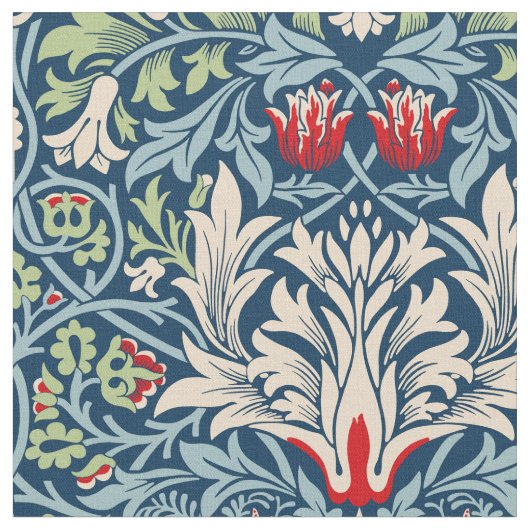 William Morris Snakeshead Fritillary Floral Design Stof (Close Up)