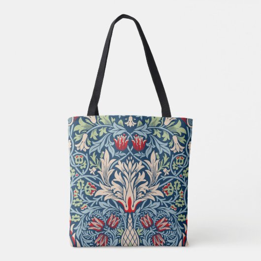 William Morris Snakeshead Fritillary Floral Design Tote Bag (Achterkant)