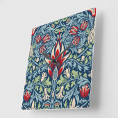 William Morris Snakeshead Fritillary Floral Design Vierkante Klok (Hoek)