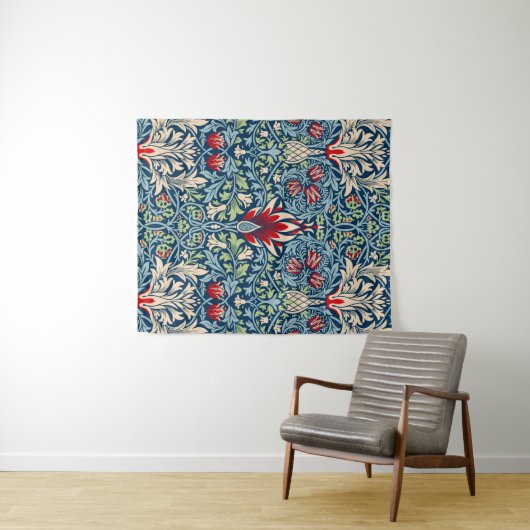 William Morris Snakeshead Fritillary Floral Design Wandkleed (In Situ (horizontaal))