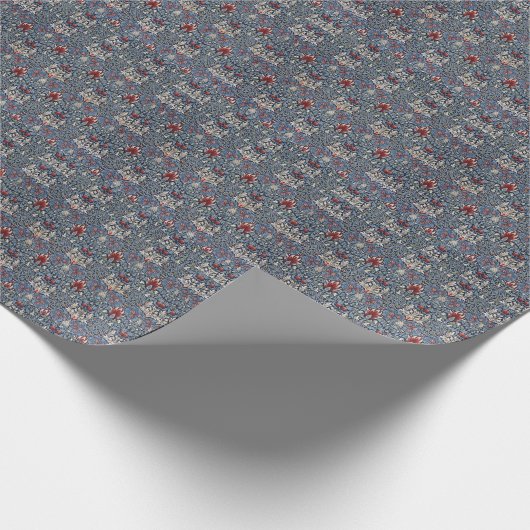  William Morris Snakeshead Fritillary Red Cadeaupapier (Hoek)