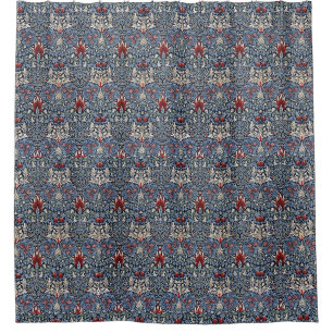 William Morris Snakeshead Fritillary Red Douchegordijn