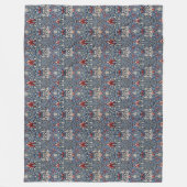  William Morris Snakeshead Fritillary Red Fleece Deken (Voorkant)