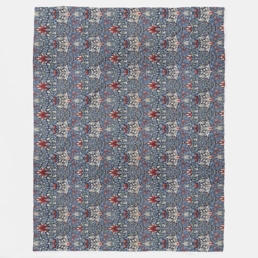  William Morris Snakeshead Fritillary Red Fleece Deken (Voorkant)