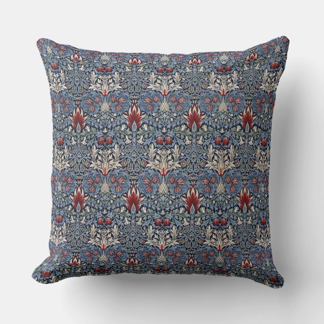  William Morris Snakeshead Fritillary Red Kussen (Voorkant)