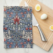  William Morris Snakeshead Fritillary Red Theedoek (Quarter Fold)