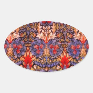 William Morris Snakeshead Vintage Floral Ovale Sticker