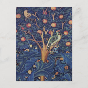 William Morris Specht Tapijt Blauwe Ontwerp Briefkaart