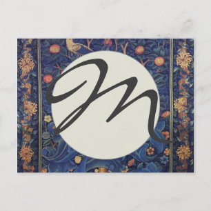 William Morris Specht Tapijt Blauwe Ontwerp Briefkaart