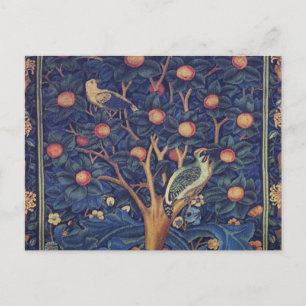 William Morris Specht Tapijt Blauwe Ontwerp Briefkaart