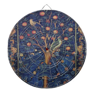 William Morris Specht Tapijt Blauwe Ontwerp Dartbord