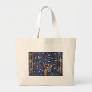 William Morris Specht Tapijt Blauwe Ontwerp Grote Tote Bag