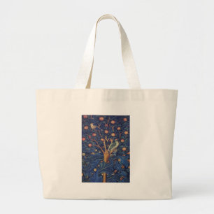 William Morris Specht Tapijt Blauwe Ontwerp Grote Tote Bag