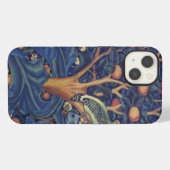 William Morris Specht Tapijt Blauwe Ontwerp iPhone Hoesje (Achterkant horizontaal)