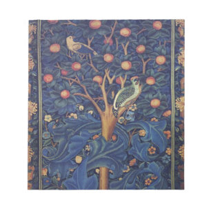 William Morris Specht Tapijt Blauwe Ontwerp Notitieblok