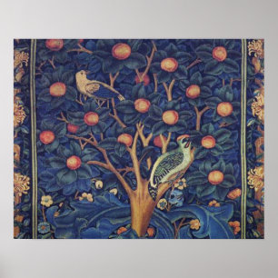 William Morris Specht Tapijt Vogels Bloemmotief Poster