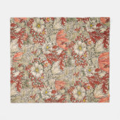 William Morris Spring Compton Bloem  Rood Fleece Deken (Voorkant (Horizontaal))