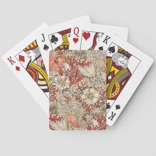 William Morris Spring Compton Bloem  Rood Pokerkaarten (Achterkant)