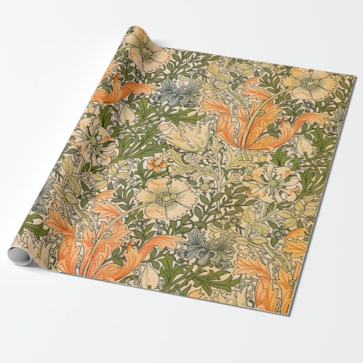William Morris Spring Compton Bloemen Festival Cadeaupapier (Uitgerold)