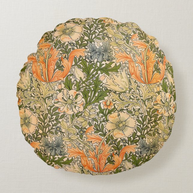 William Morris Spring Compton Flower Festival Rond Kussen (Voorkant)