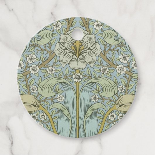 William Morris Spring Thicket: Antiek Bloemen Bedankjes Labels (Voorkant)