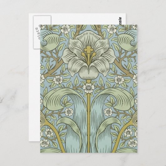 William Morris Spring Thicket: Antiek Bloemen Briefkaart (Voorkant / Achterkant)