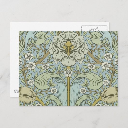 William Morris Spring Thicket: Antiek Bloemen Briefkaart (Voorkant / Achterkant)